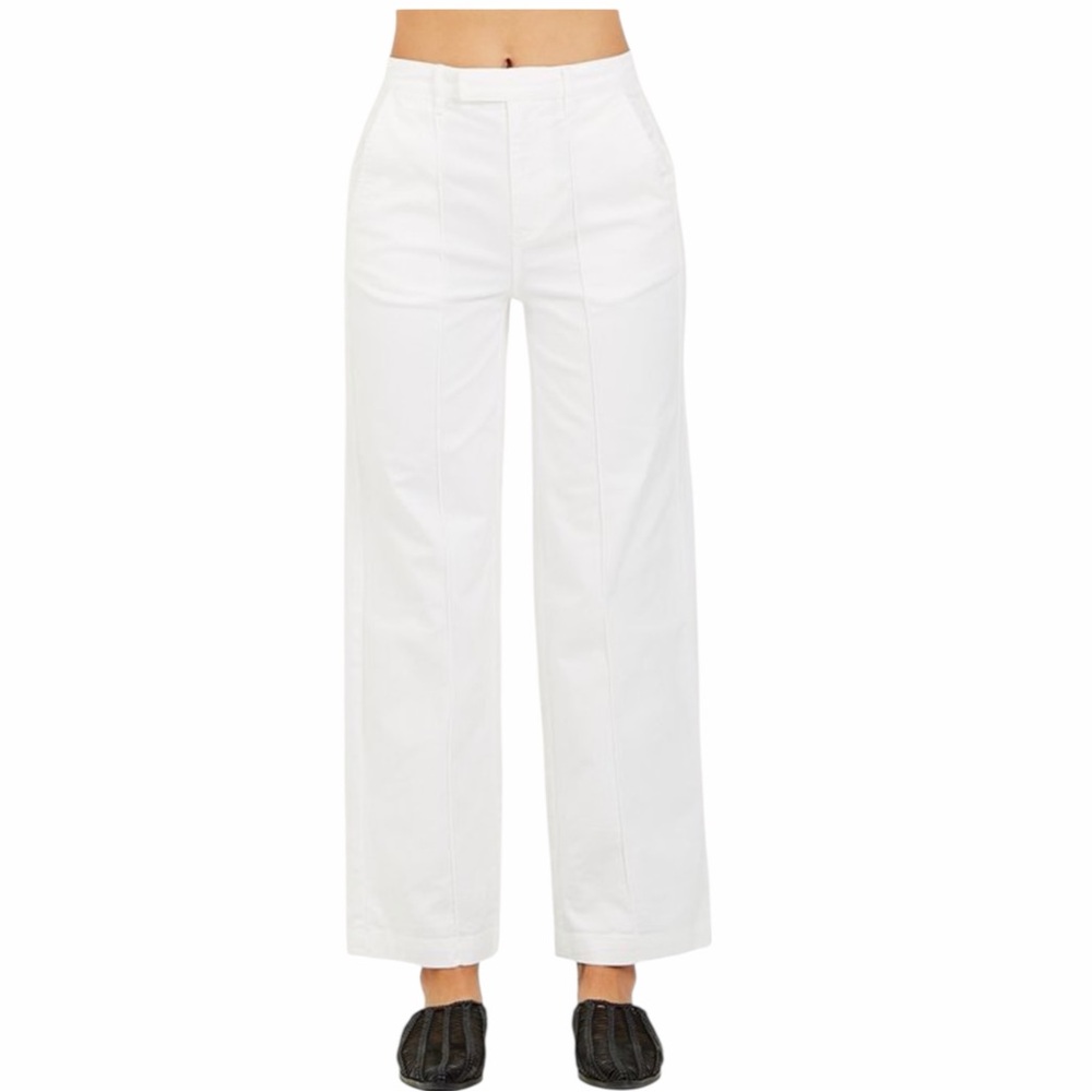 Alex Mill High Rise Twill Trouser Pants in White Size 2